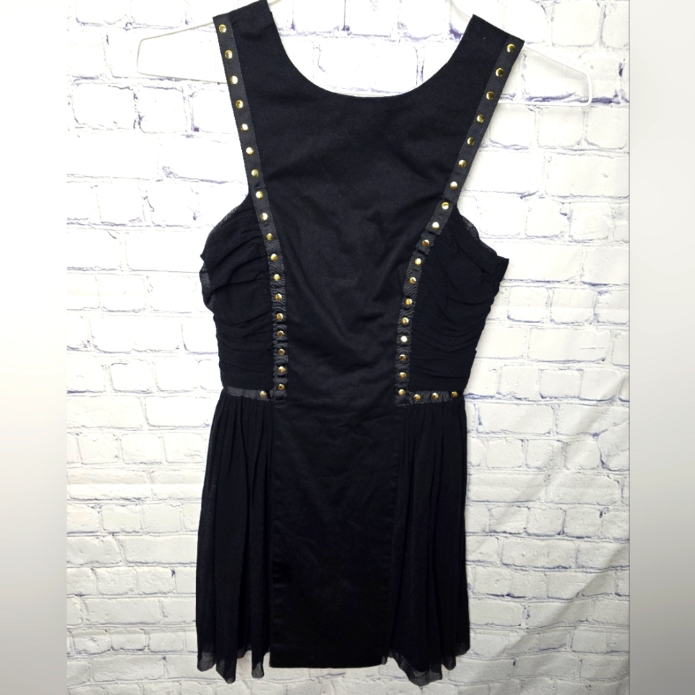 ASOS Petite Black Dress with Gold Studs Size 4
